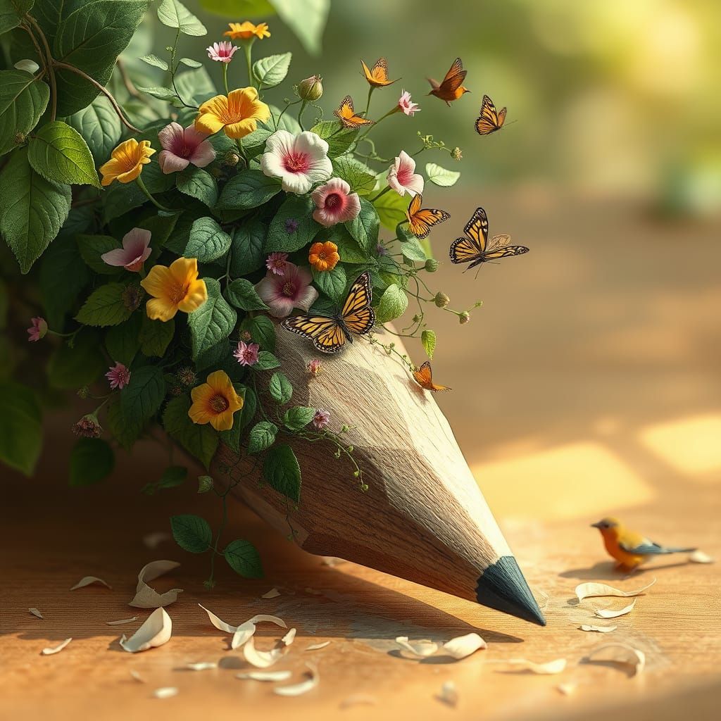 Pencil Merges With Nature In Surreal Botanical Illustration