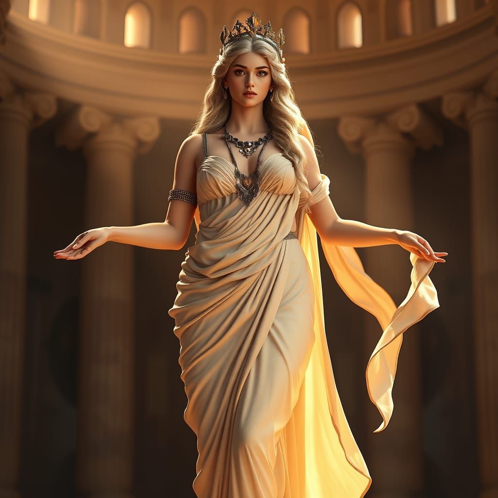 Aphrodite: Ancient Greek Goddess in Golden Light
