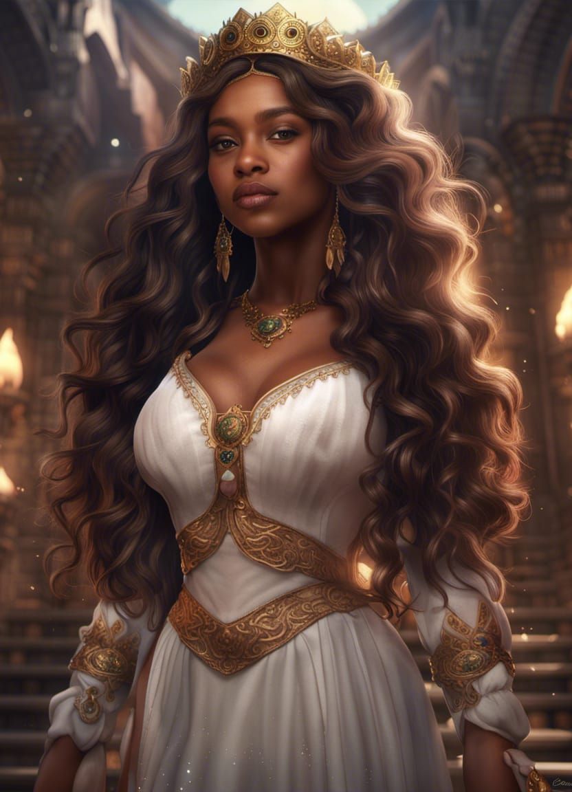 Brown Skinned Princess Concept Art in 8k