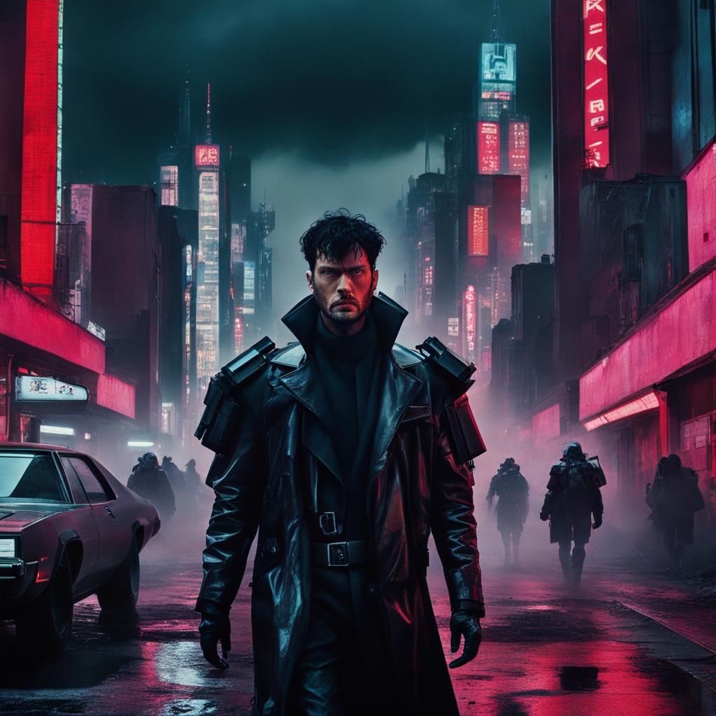 Cyberpunk Desolation: Dystopian Figures in Vibrant Colors