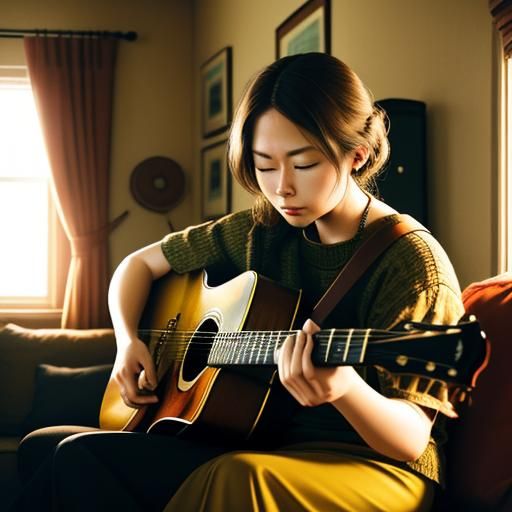 Intimate Acoustic Music Session in Cozy Living Room