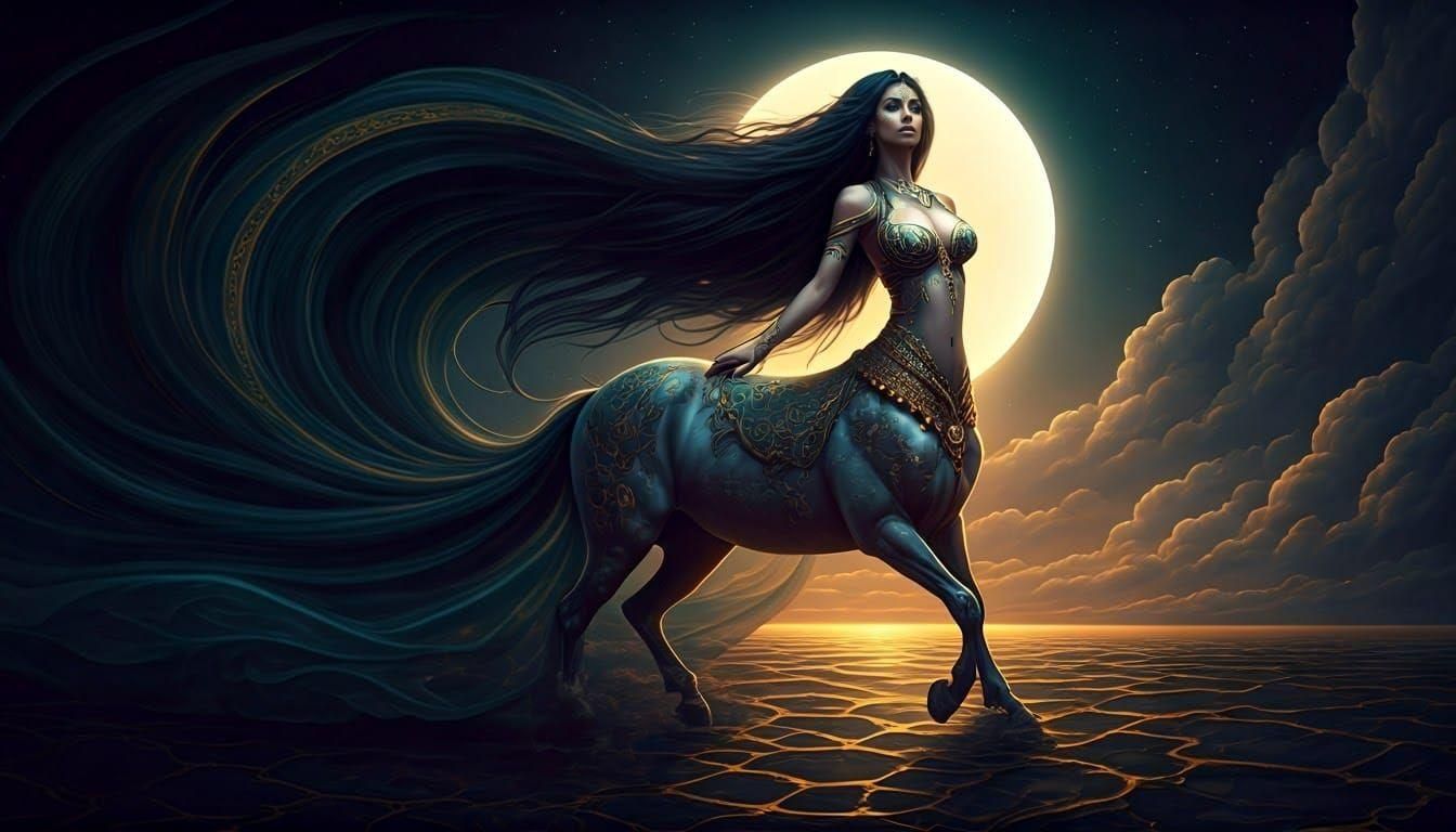 Mystical Middle-Eastern Centaur in Arabian Nights Style