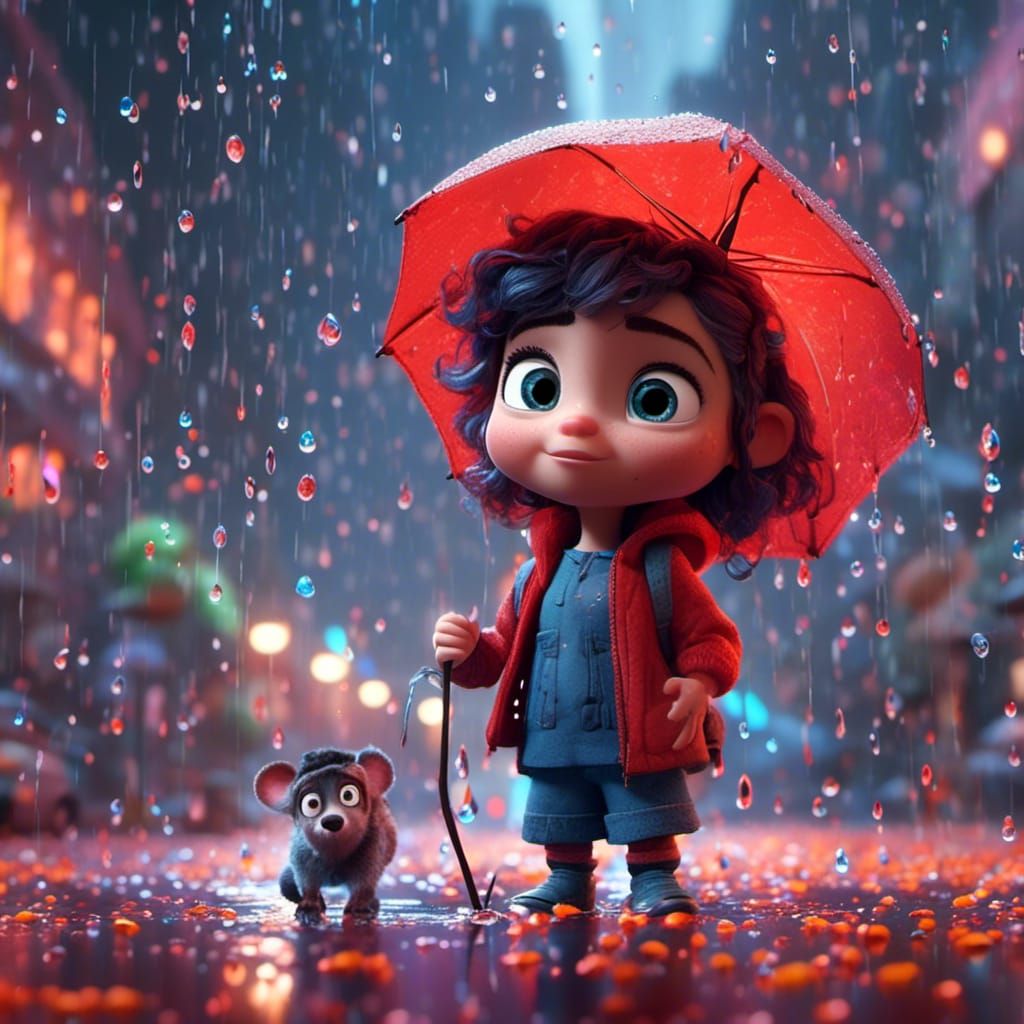 Vibrant 3D Render in Pixar Concept Art Style