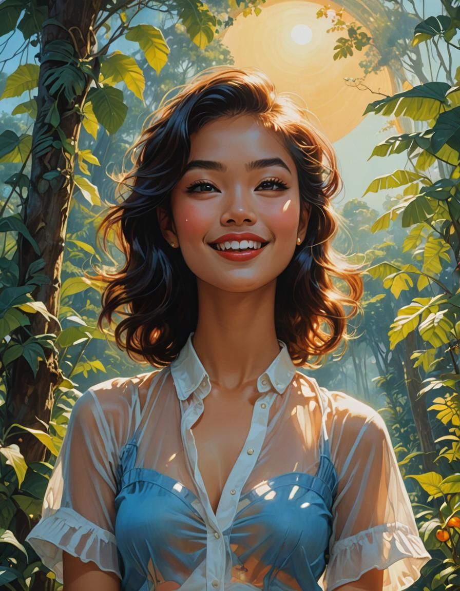 Beautiful Filipina Goddess Basks in Radiant Morning Light