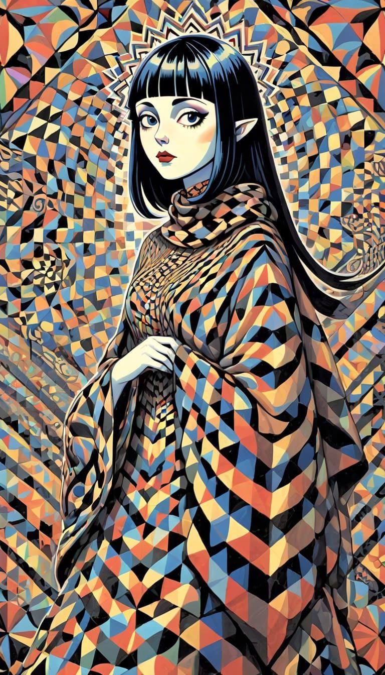 Op Art Tessellations in Technicolor Dreamscape Style