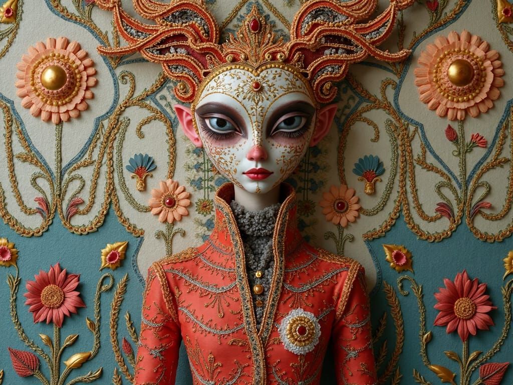 Architextual Couture Doodleblend Petrykivka Hyaline Poetic Quilling Melodramatic Lighting Fashion