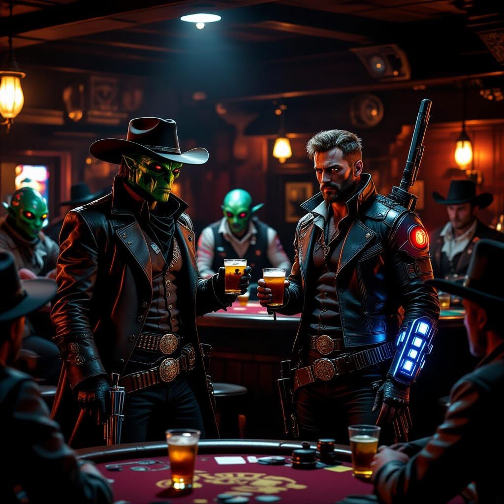 Sci-Fi Western Saloon: Aliens, Outlaws, and Cinematic Lighti...
