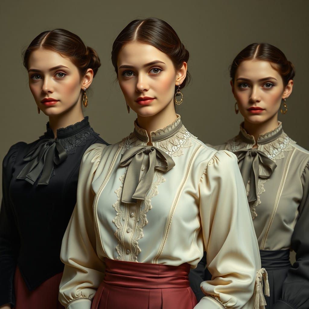 Elegant Women in Victorian Formal Wear