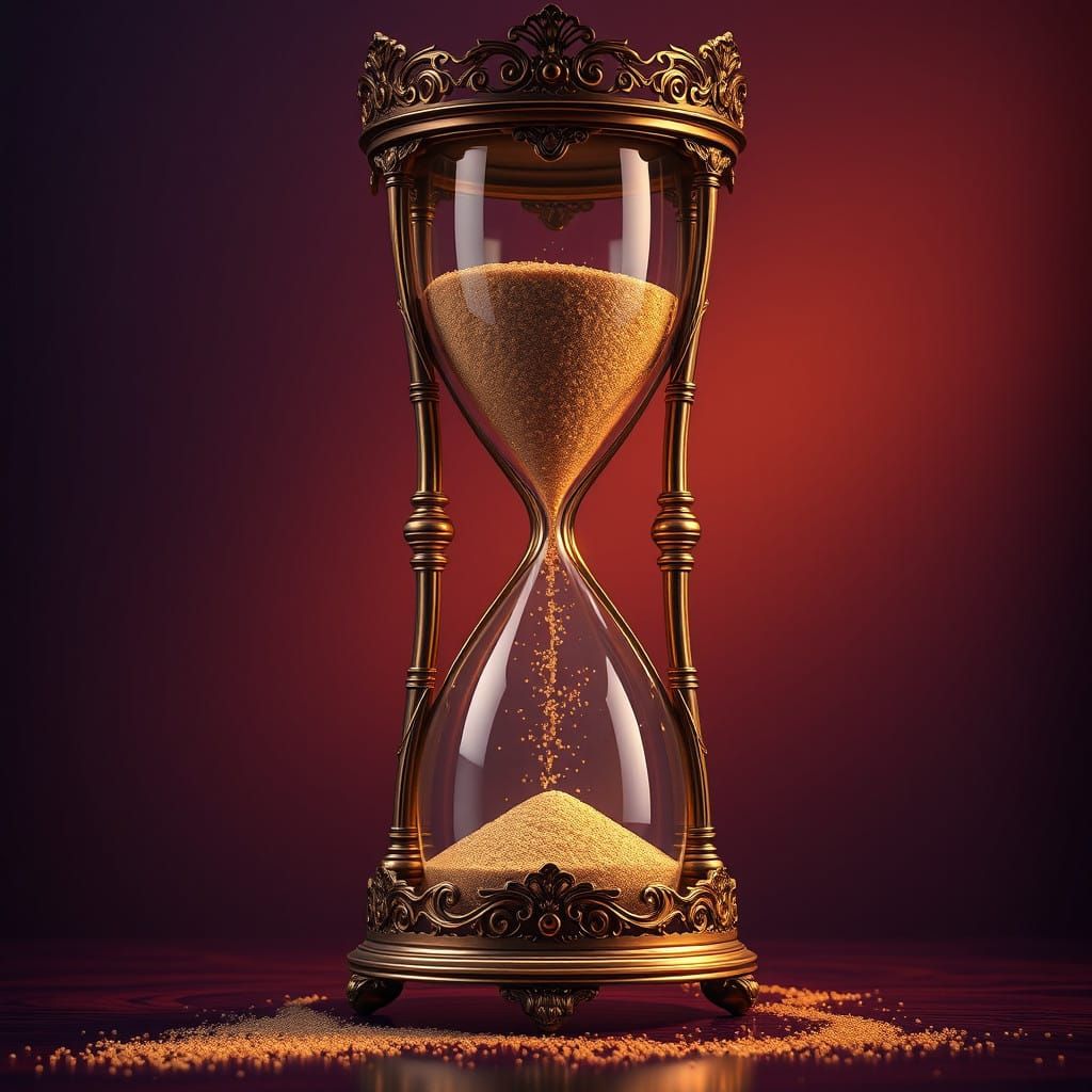 Luxurious Hourglass in Dark Fantasy Style