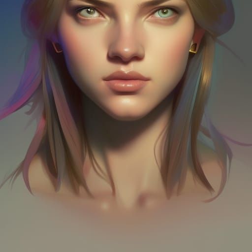 Detailed Female Portrait with Dynamic Lighting