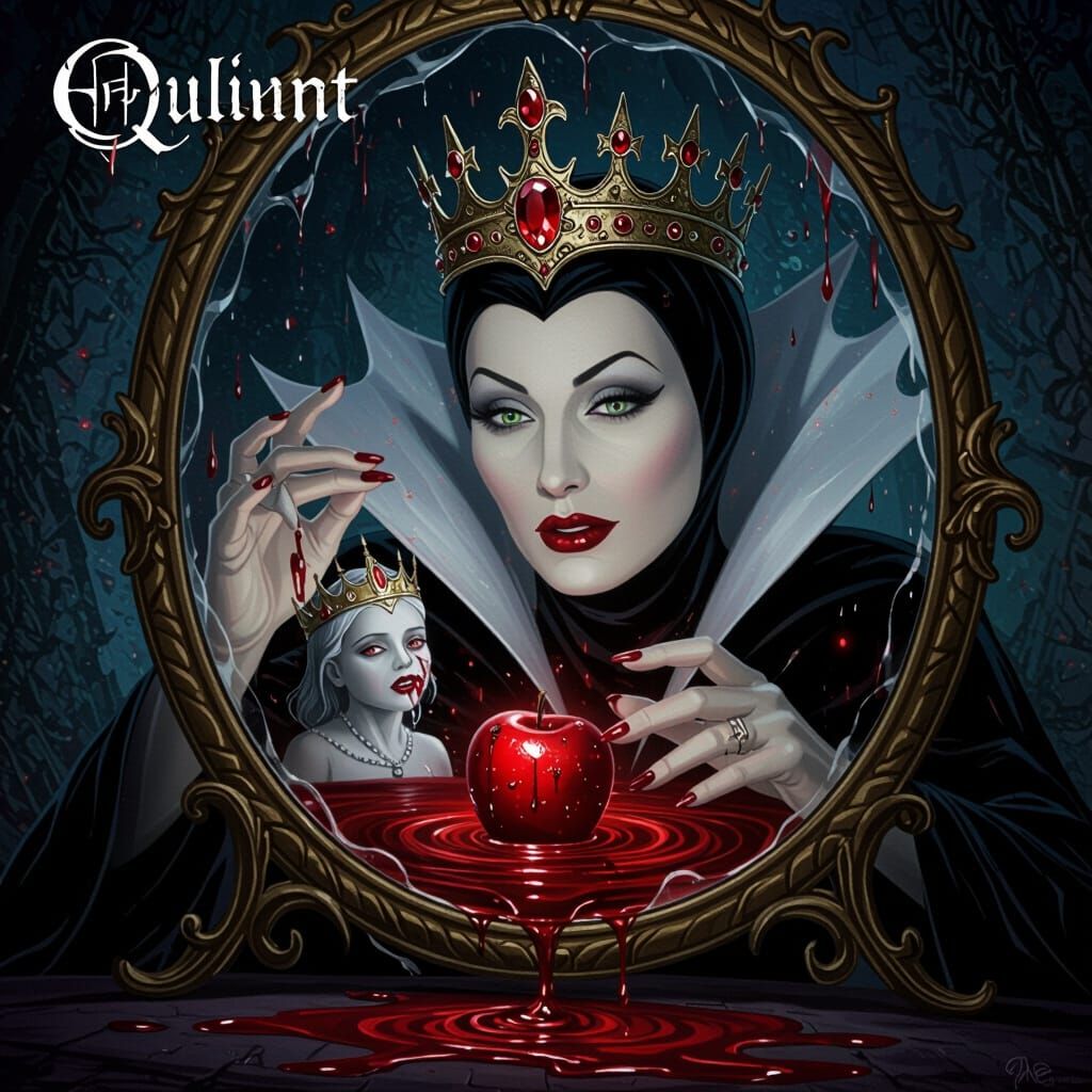 Evil Queen's Dark Magic Crown in Gothic Fantasy Style