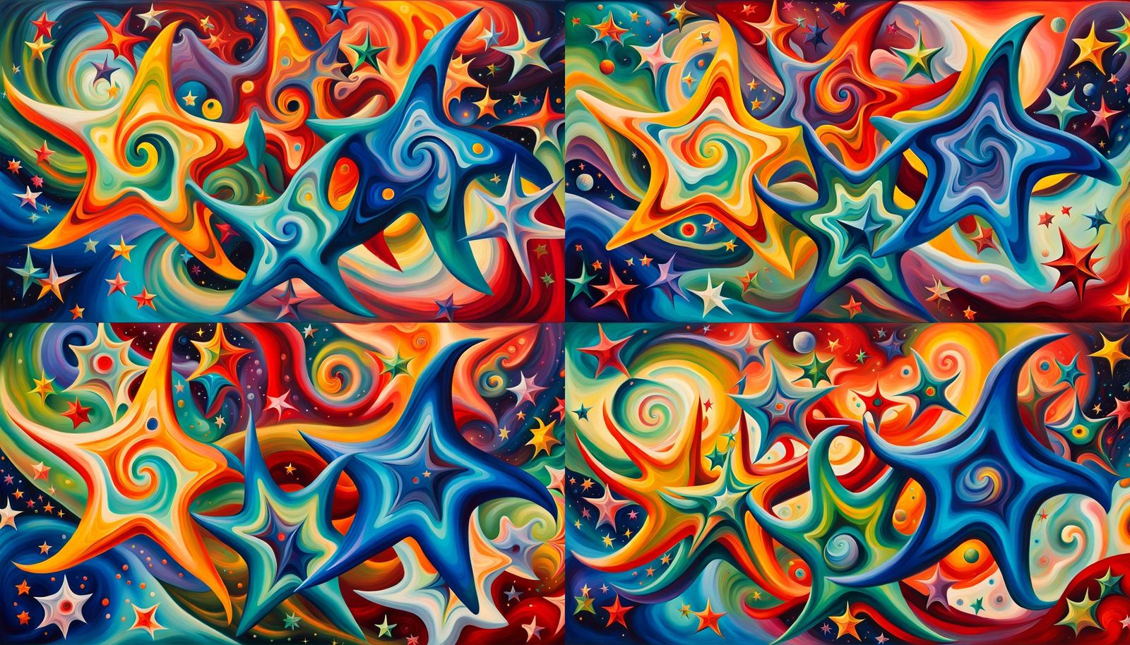 Celestial Star Cluster Formation in Impasto Style