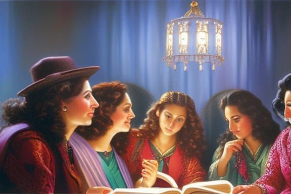 Jewish Women Learning Torah: Historical Painting