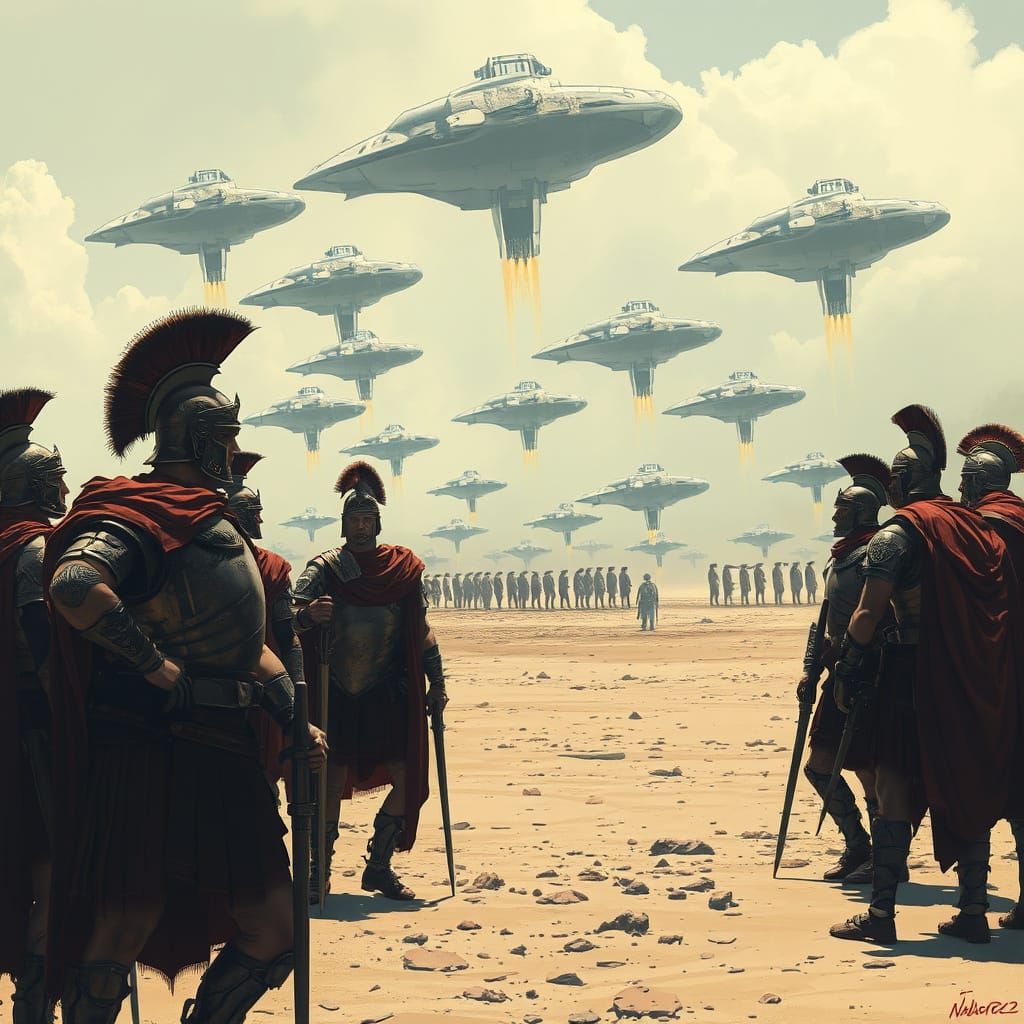 Roman Legionaries Encounter Alien Armada