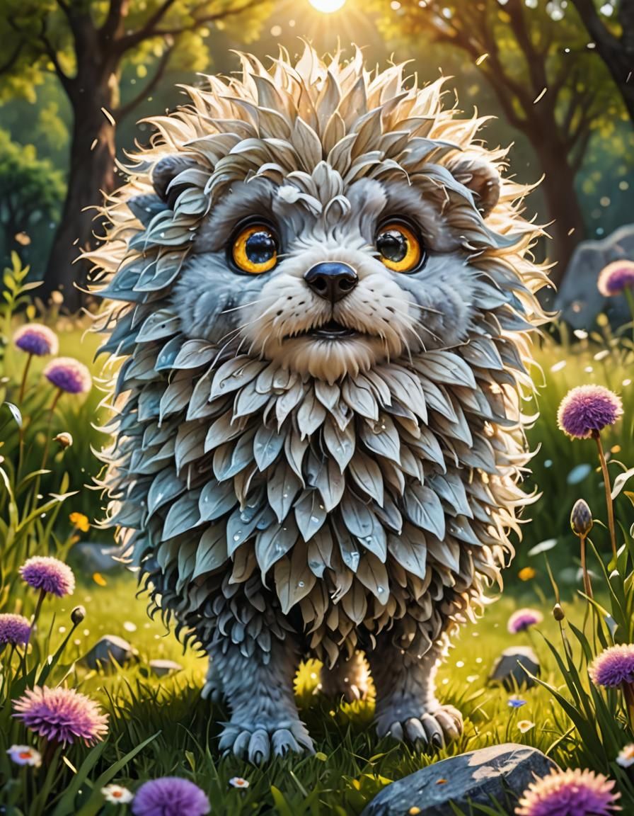 Affable Monster Enjoying Summer Day in Hyperrealistic Style