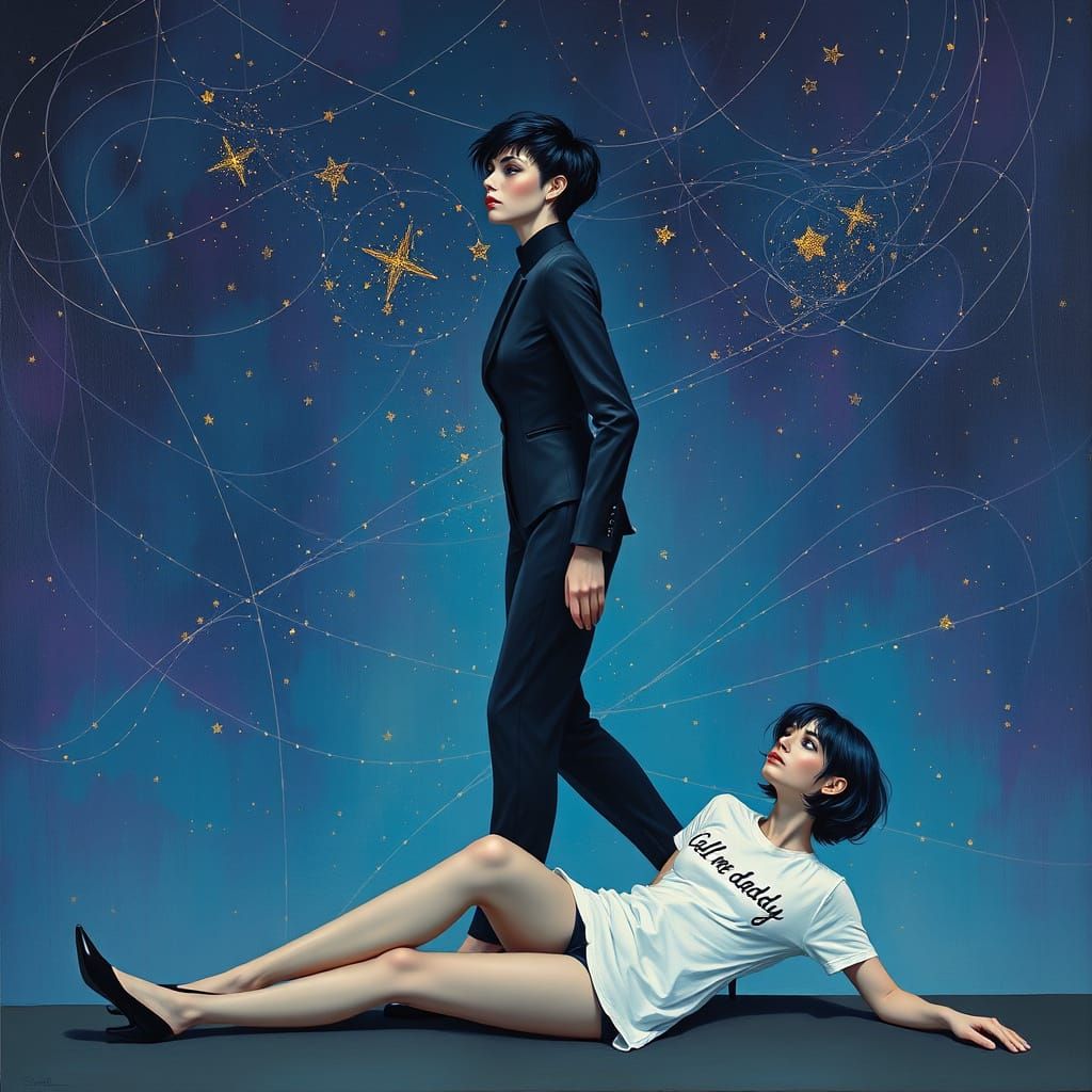 a uniquely lovely woman ashen pixie cut hair in a well tailo...