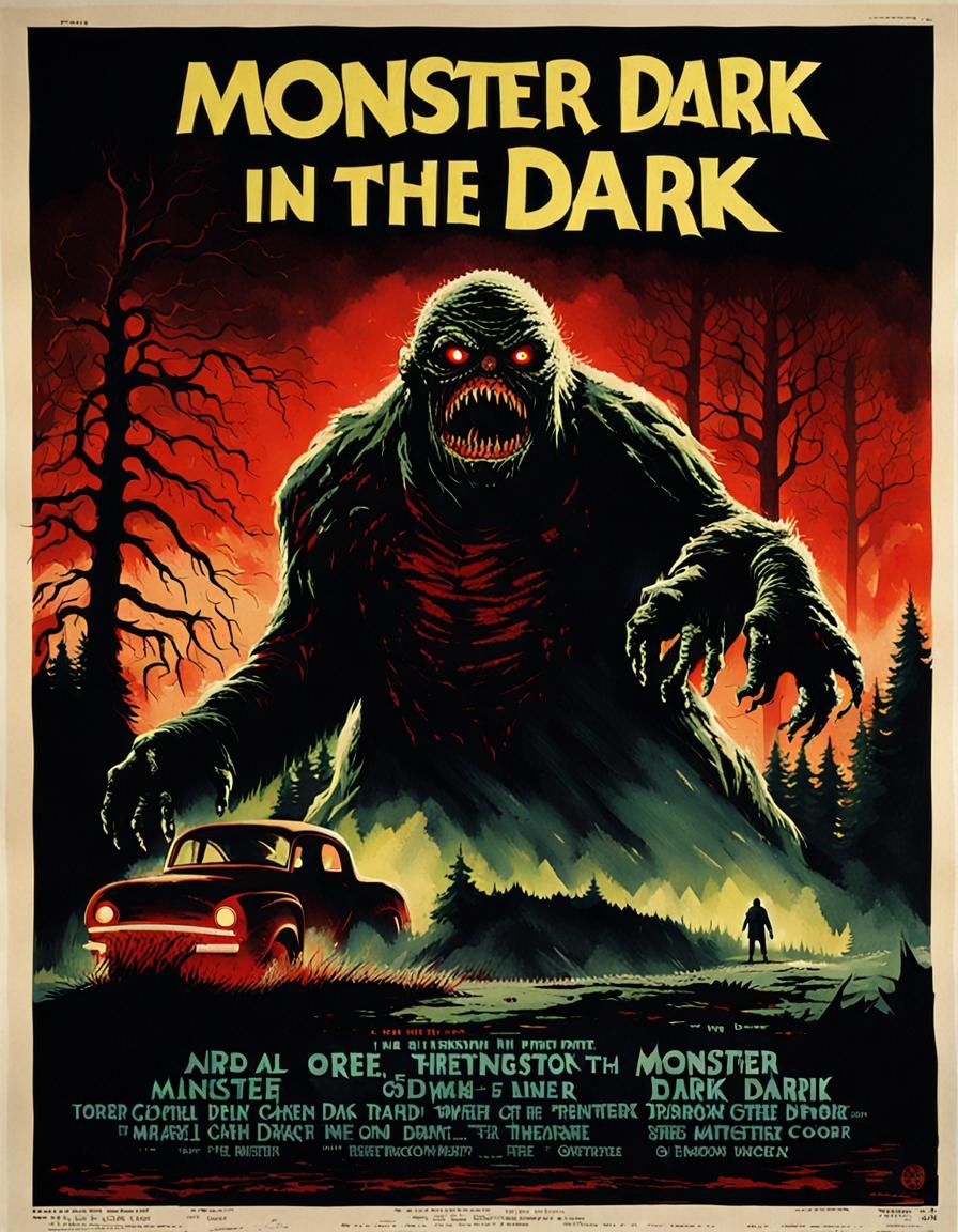 Horror Movie Poster: Monster in the Dark