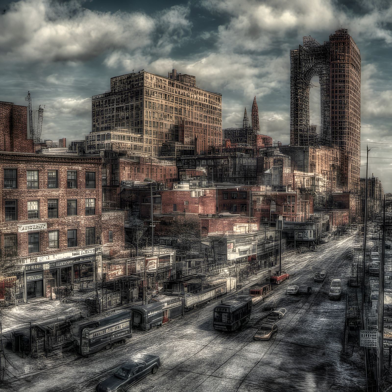 Epic Sun City in Maximalist Digital Painting