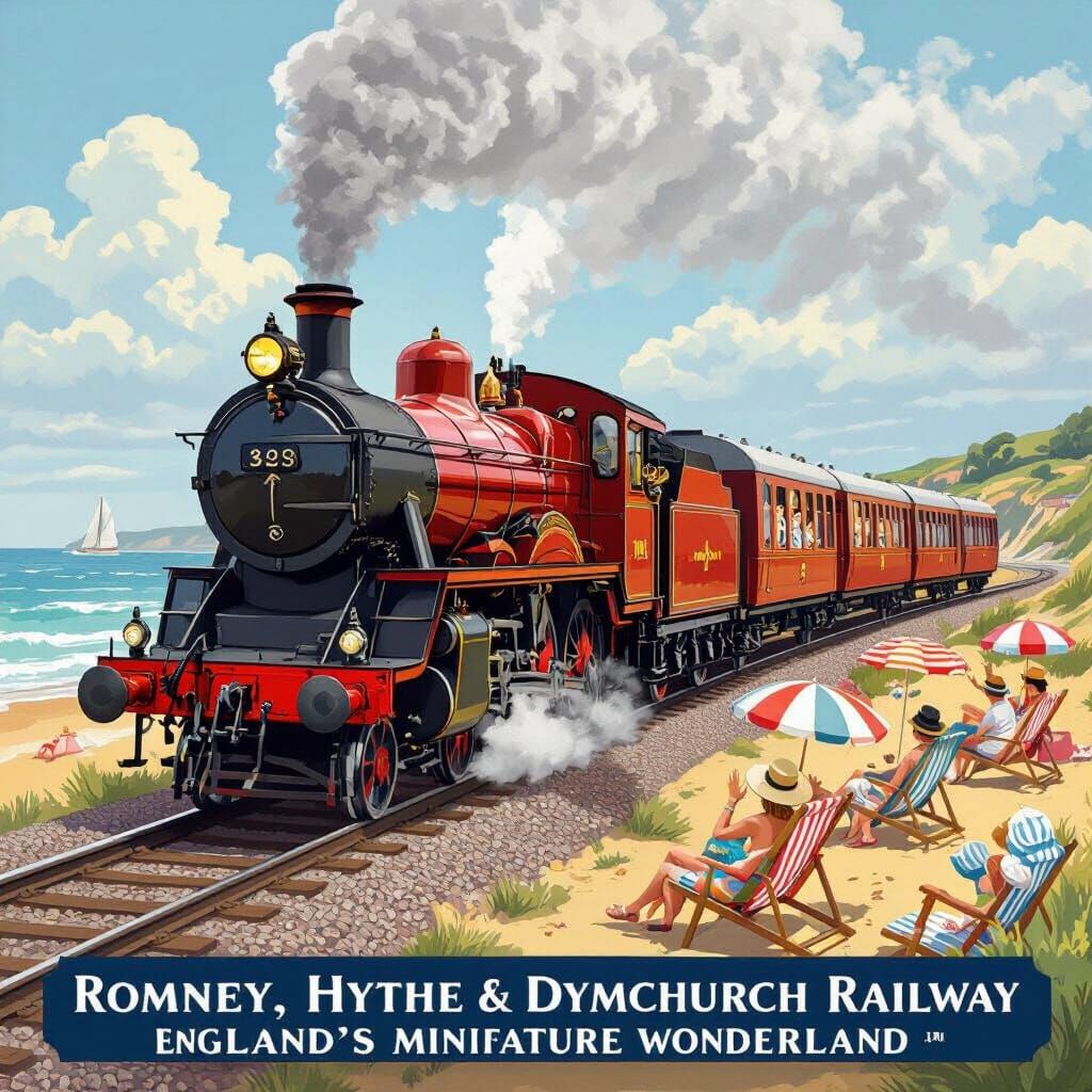 Vintage Steam Train on Coastal Railway Line