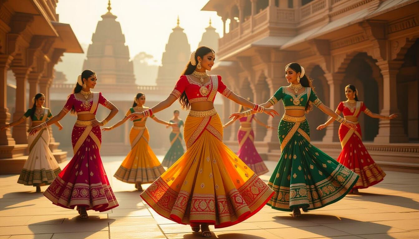 Bollywood Dancers at Khuraboo Temple Sunset