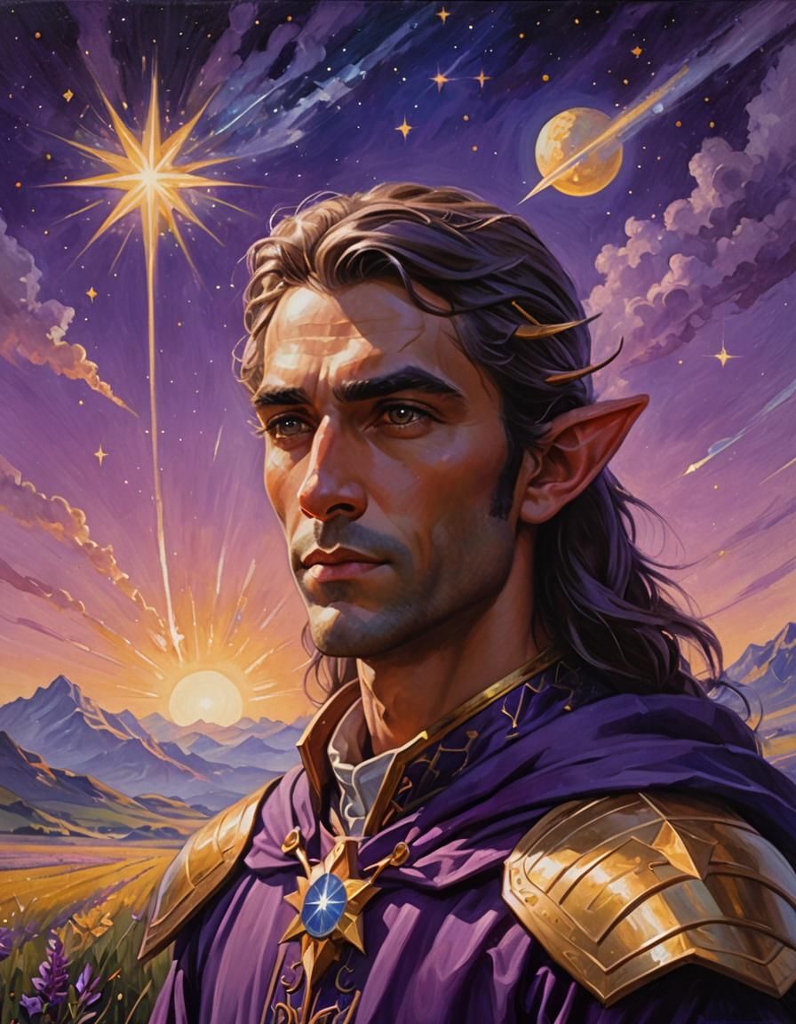 Avendra, God of Travel, in Gouache Oil Painting