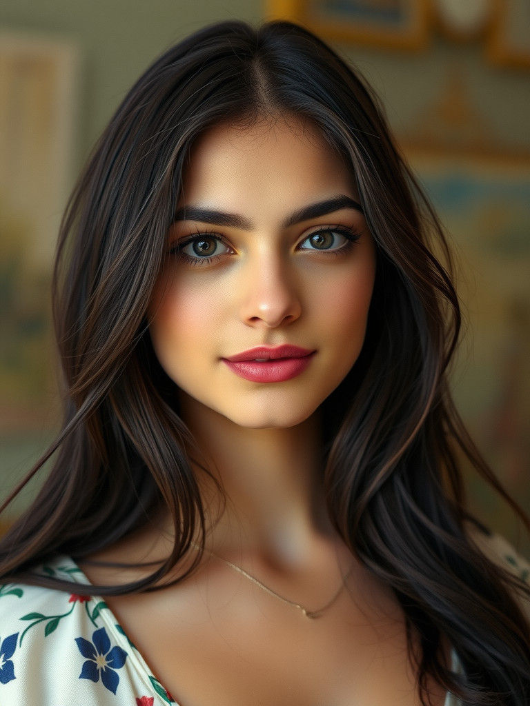 Italian Beauty in Renaissance Style Portrait