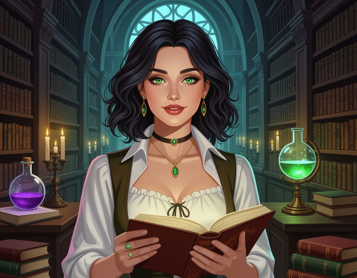 Librarian in Ancient Alchemy Library