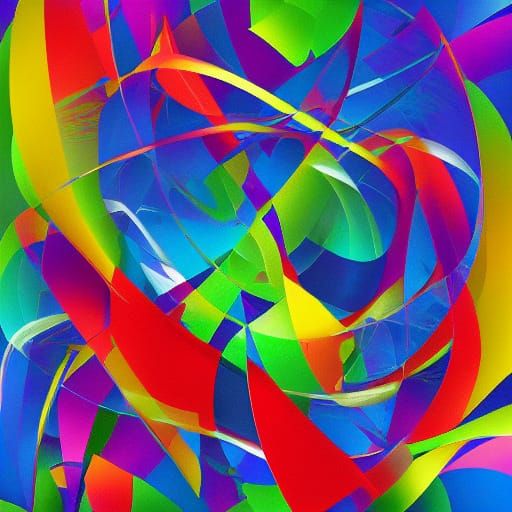 Abstract Silk Background with Cubist Glass Elements