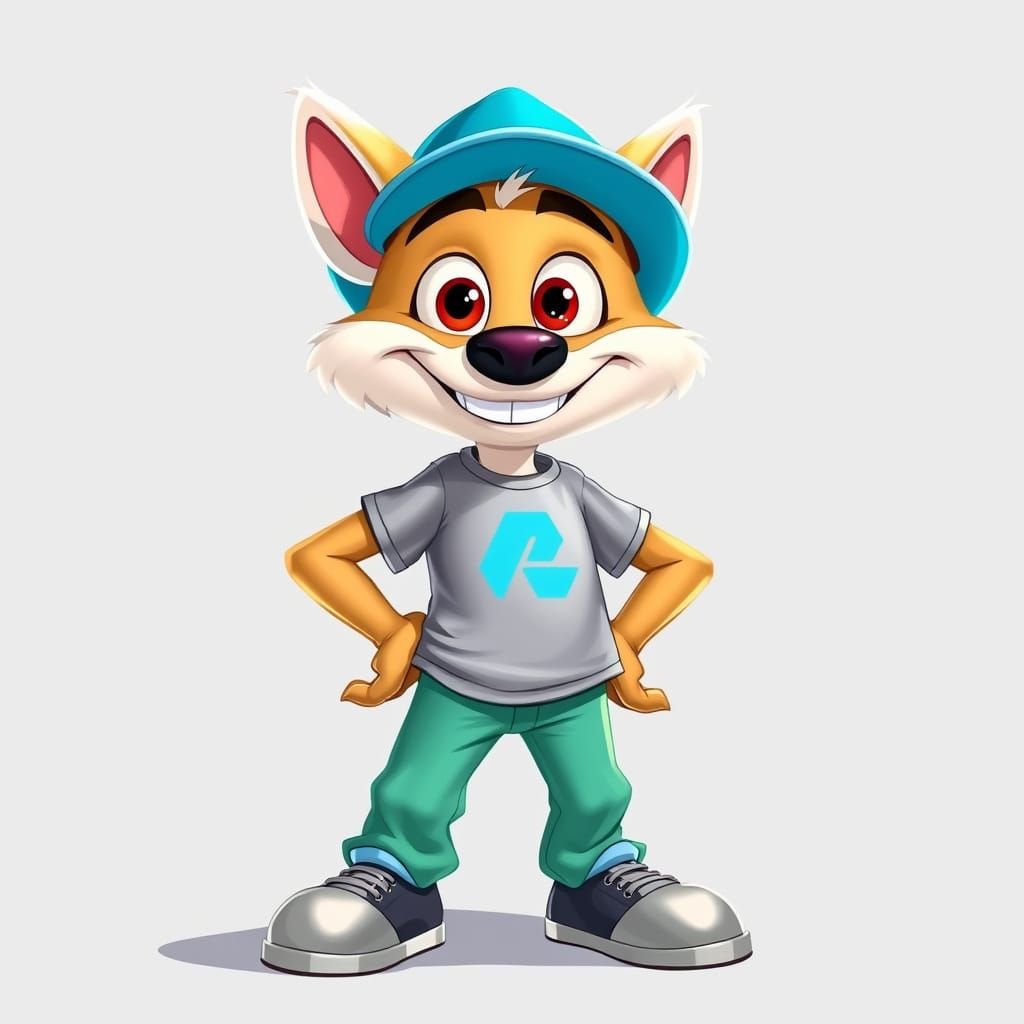 Cute Cartoon Hero in Crash Bandicoot Style