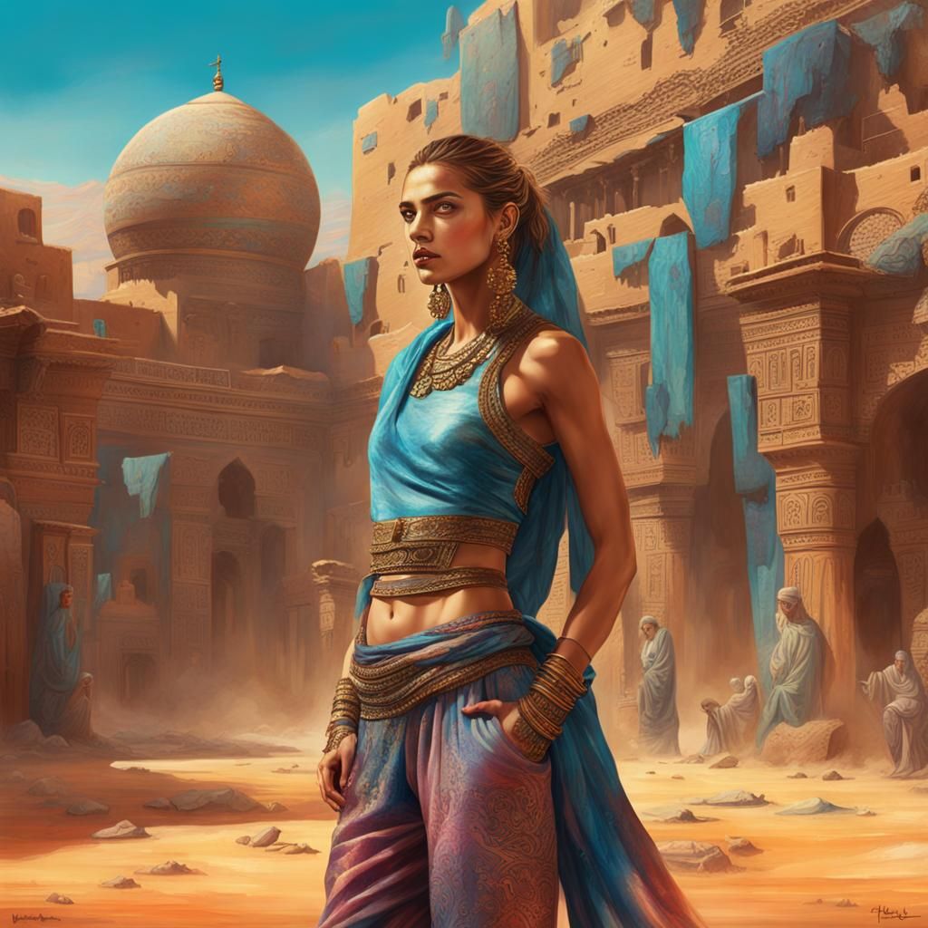 Fantasy Desert Djinn in Hyperrealistic Style
