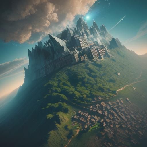 Magnifying Glass Reveals Earth's Details: Digital Matte Pain...