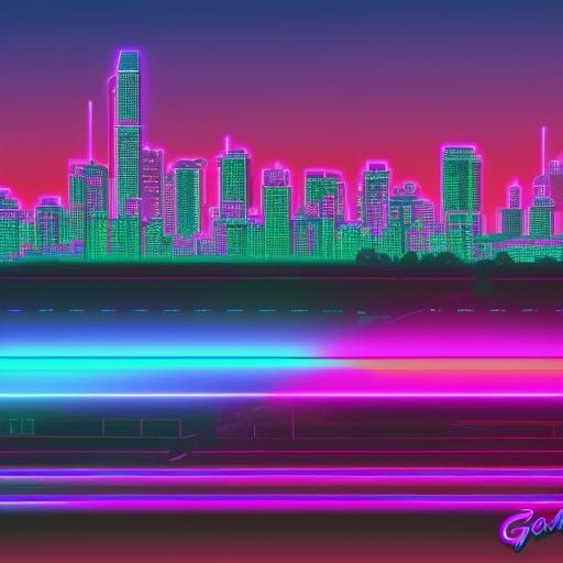 Georgia: Synthwave Neon Retro Cityscape