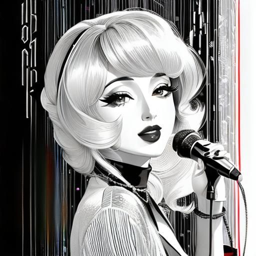 Art Deco Portrait of a Female Singer