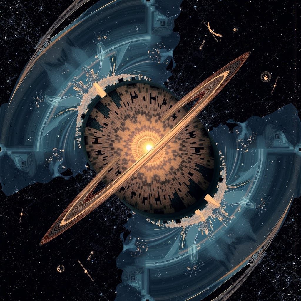 Abstract Glitch Art with Repeated Elements