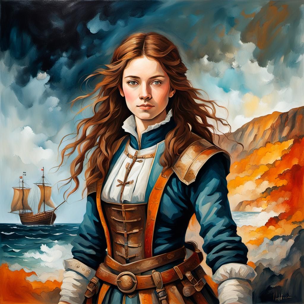 Female Adventurer Portrait in 16th Century Style