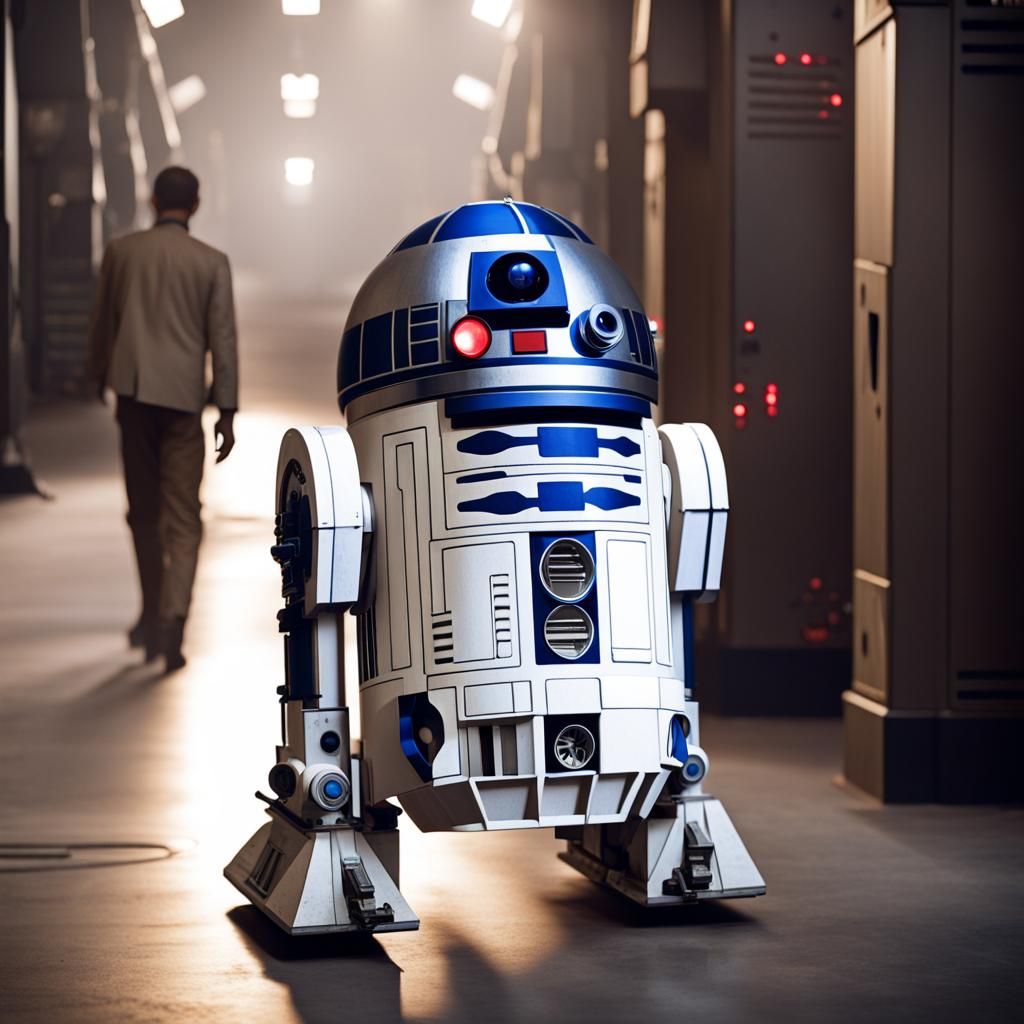 Realistic R2D2 Cinematic Still in 8k HDR