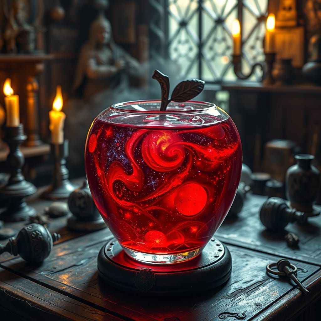 Cosmic Potion in Ancient Apothecary Shop