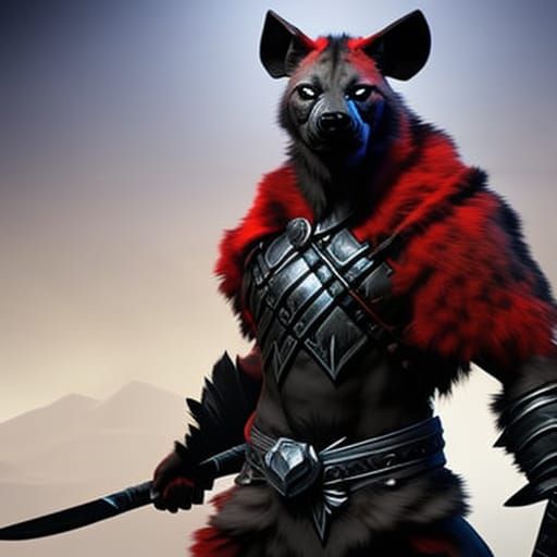 Hyperdetailed Hyena Warrior Concept Art