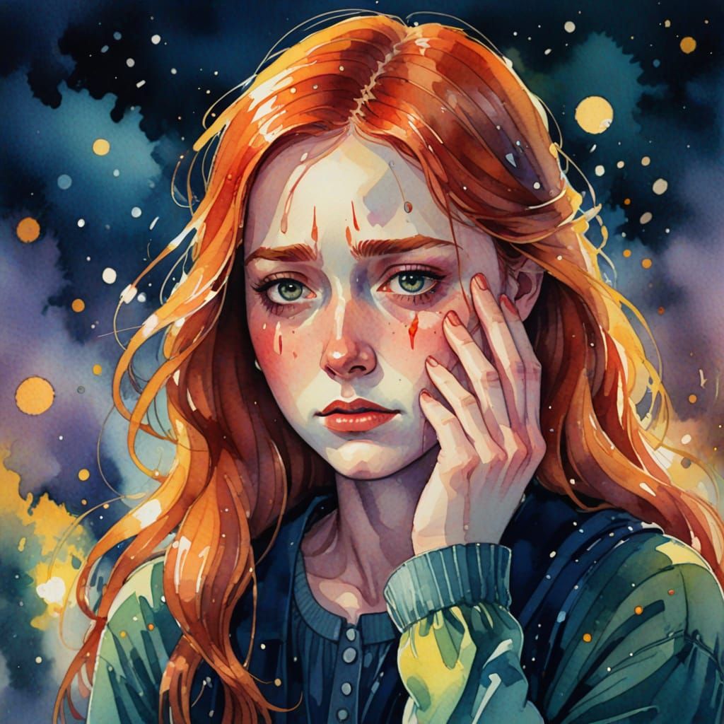 Whimsical Watercolor Art of Sister's Grief