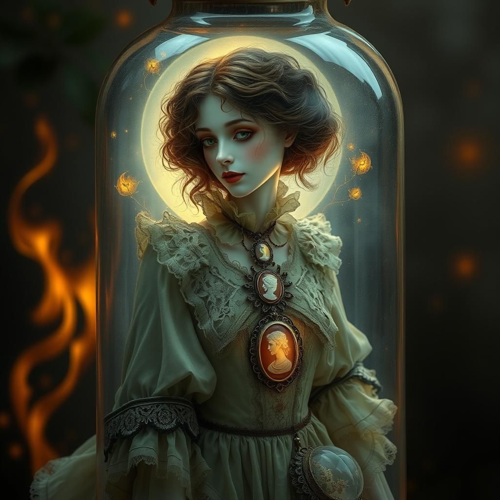 Bottled Woman: Steampunk Fantasy Art