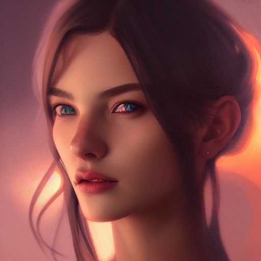 Beautiful Woman Portrait in Hyperdetailed Style