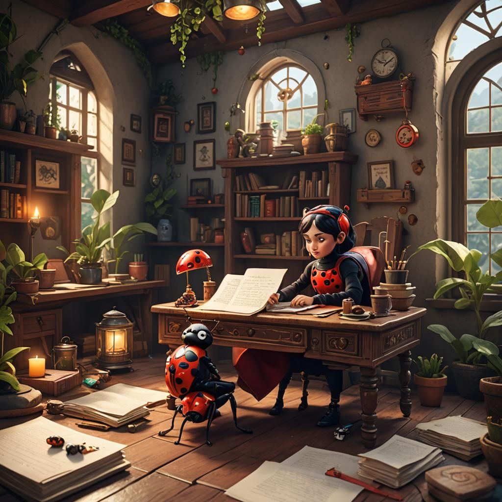 Cozy Hygge Home: Grandpa and Ladybug Writing Stories