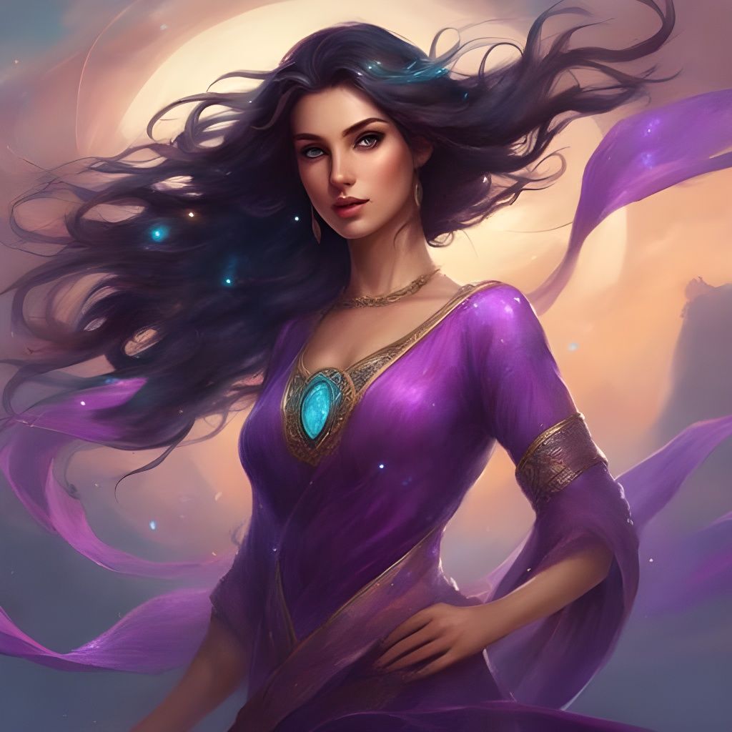 Beautiful Syrian Girl Portrait in Splash Art Style