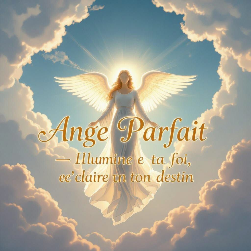 Ethereal Angel Silhouette in Majestic Sky