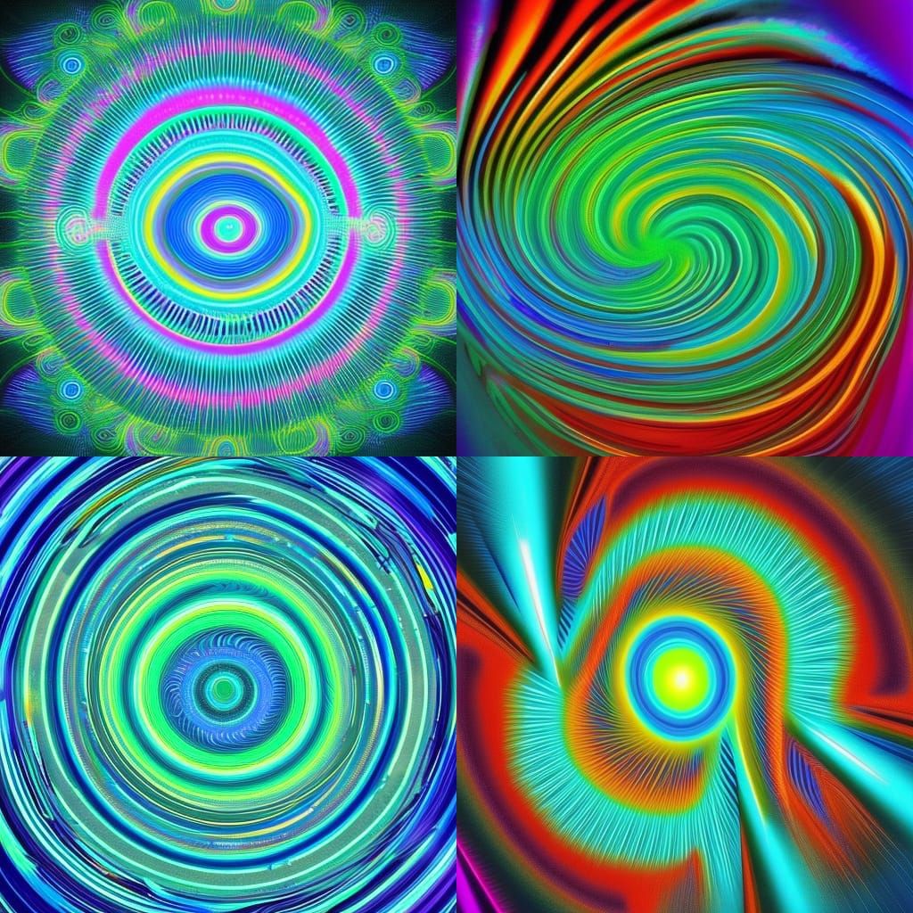 Abstract Glowing Whirlpool in Neon Sci-Fi Style