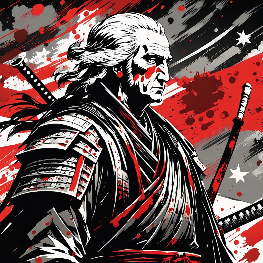 George Washington as Samurai in Anime Style