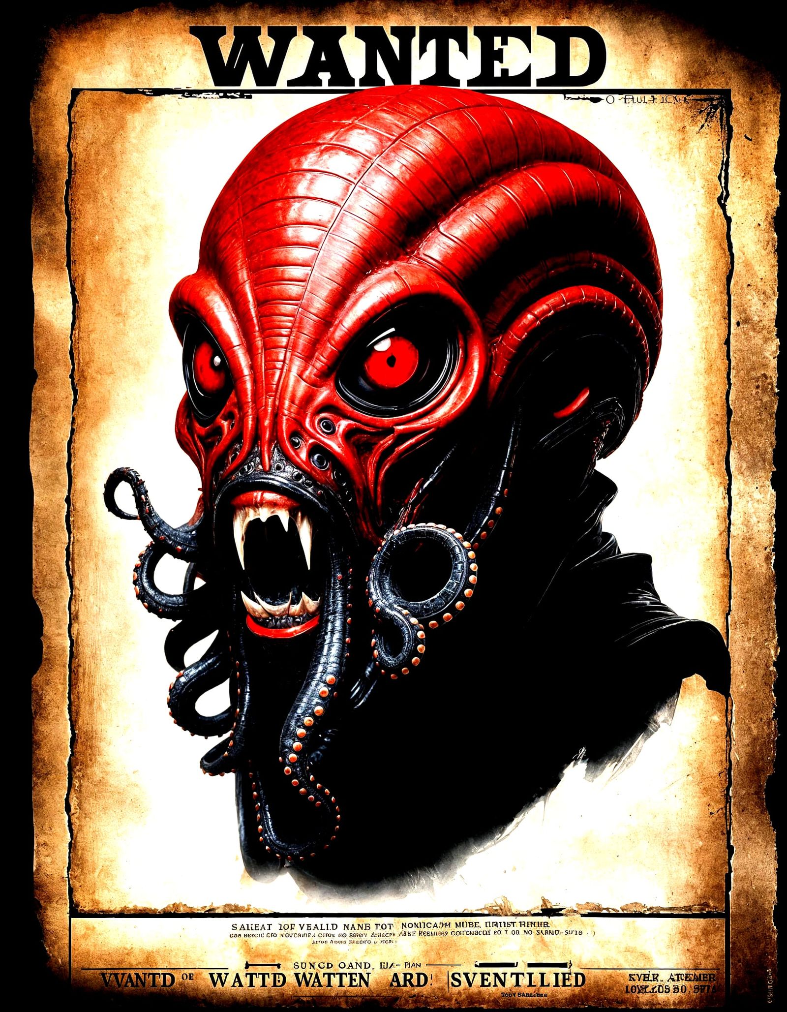 Mysterious Alien Text on Ancient Parchment