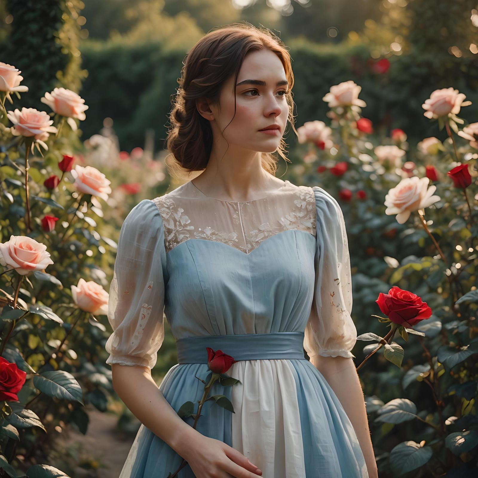 Blonde Woman in Garden: Professional Photography