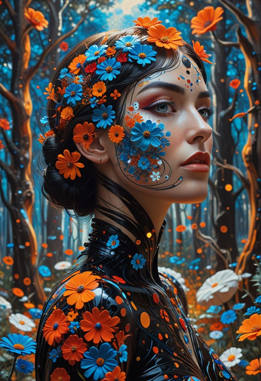 Vibrant Dreamforest in Pop Art Style