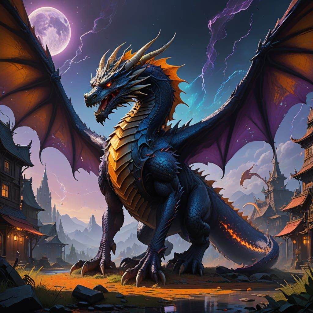 Majestic Dragon in Iridescent Splendor